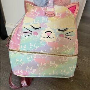 Kids Pastel Unicorn Cat Mini Backpack - Pink, Mint, Lavender